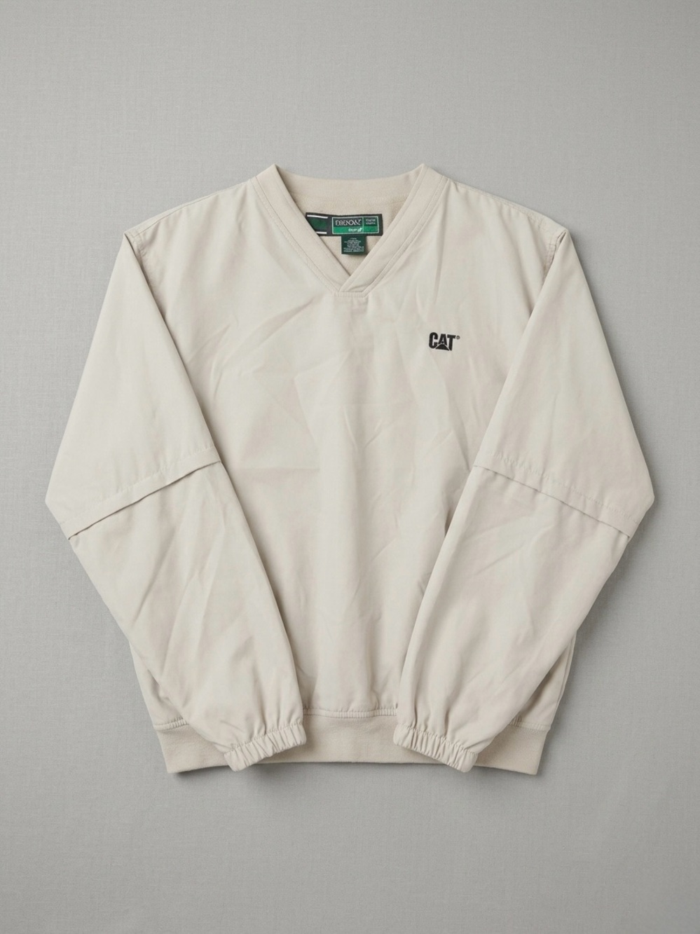 CAT Men's V-Neck Pullover Sweater in Off-White